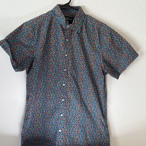 Rodd & Gunn Regular Fit Sport Shirt Men Small Blue Floral Cotton